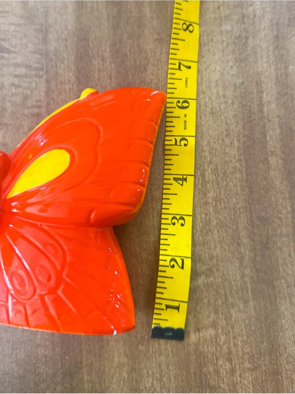 Vintage Rare Red Butterfly Ceramic Salt and Pepper Shakers